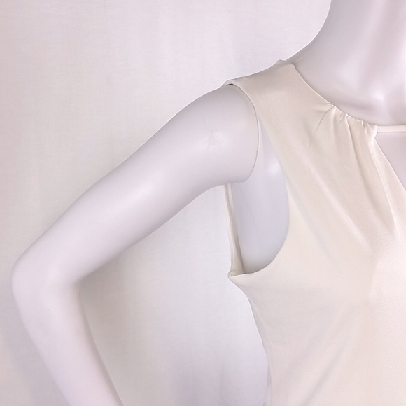 NWT Express Ivory Keyhole Deep V Neck Blouse - Picture 4 of 7